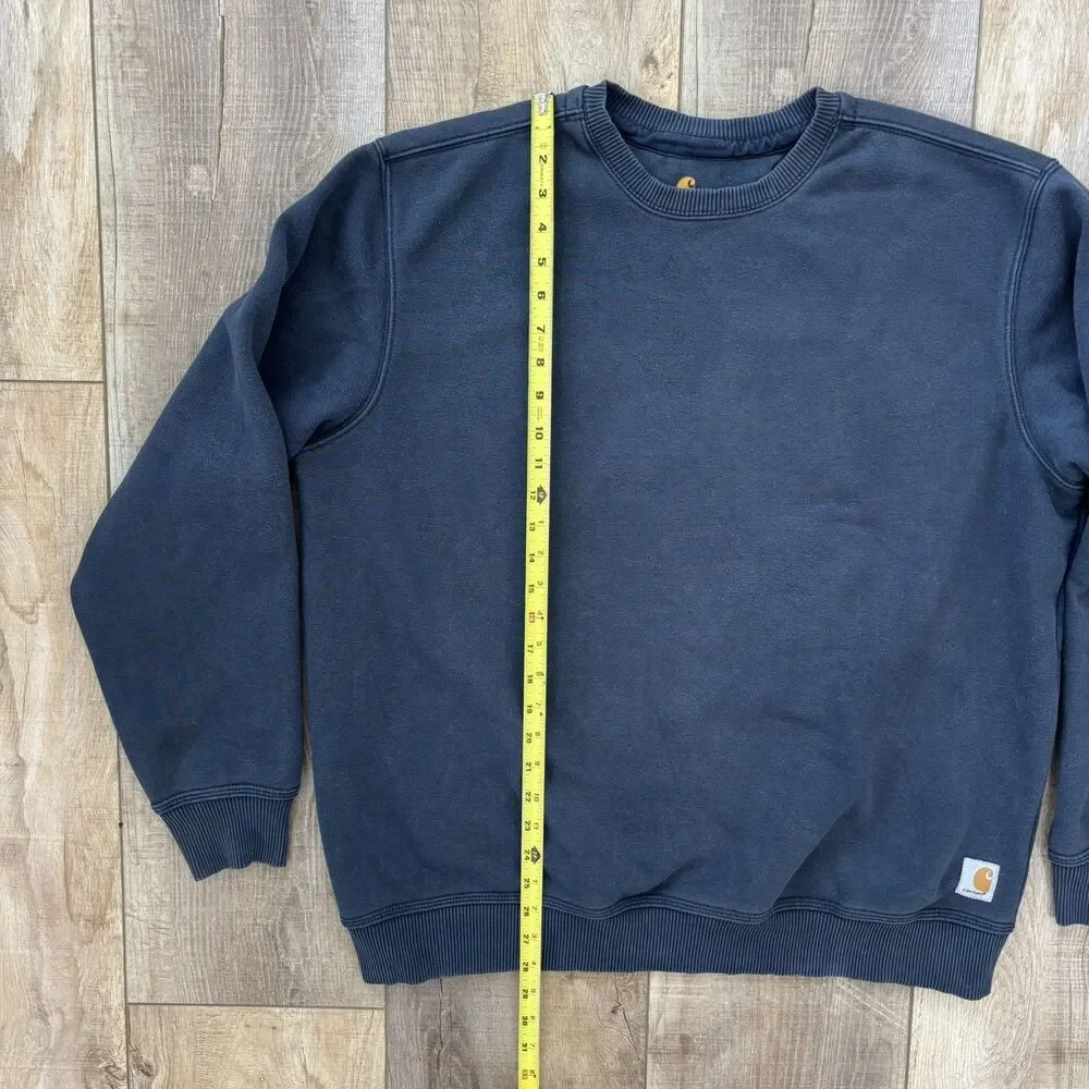 Carhartt Original Fit Navy Crewneck Pullover Sweatshirt Size L Gorpcore Workwear - Picture 9 of 11